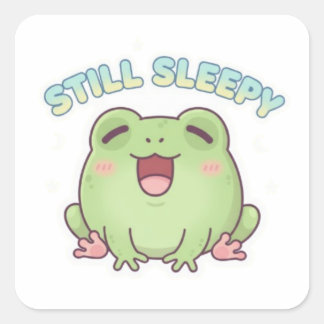 Still Sleepy Frog Sticker Cute Yawning Frog Meme K