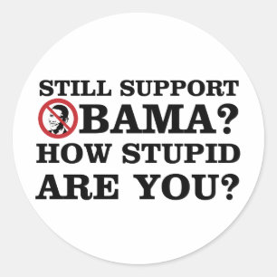 Still Support Obama? How Stupid Are You? Classic Round Sticker