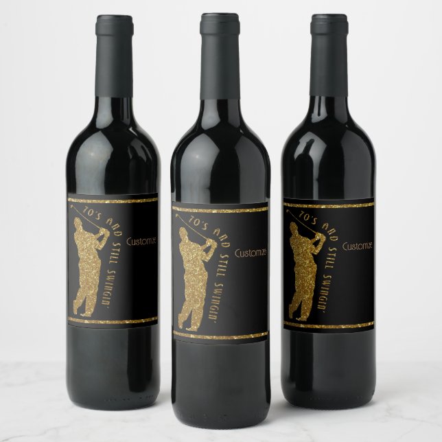 Still Swingin' Golfers 70 To 79 Wine Label (Bottles)