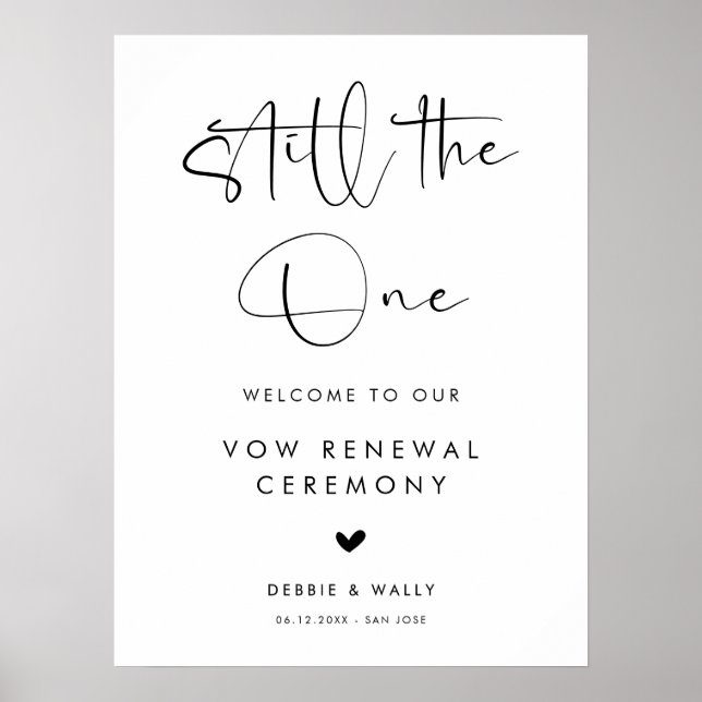 Still the One Wedding Vow Renewal Welcome Poster (Front)