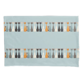 Still Tired Cats - Blue Cat Mom Graphic Reversible Pillowcase