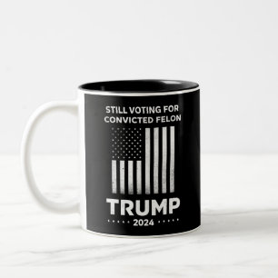Still Voting for Convicted Felon Trump 2024  Two-Tone Coffee Mug