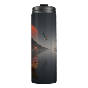 Still Water, Burning Sun Echoes at Dusk Where Sile Thermal Tumbler