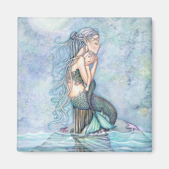 Still Waters Mermaid Mother and Infant Baby Shower Magnet (Front)