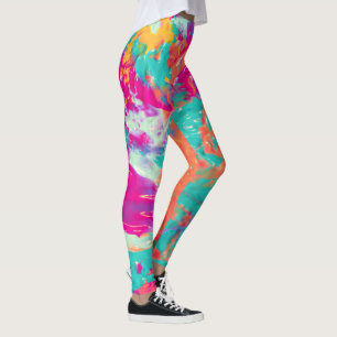 Still Wet Colourful Neon Splatter Paint Abstract Leggings