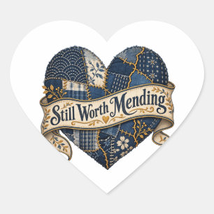 Still Worth Mending – Visible Mending Heart Sticker