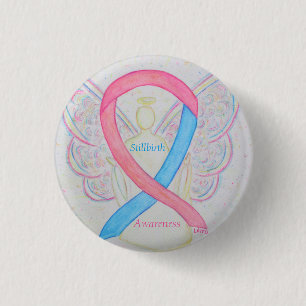 Stillbirth Awareness Ribbon Angel Custom Art Pins