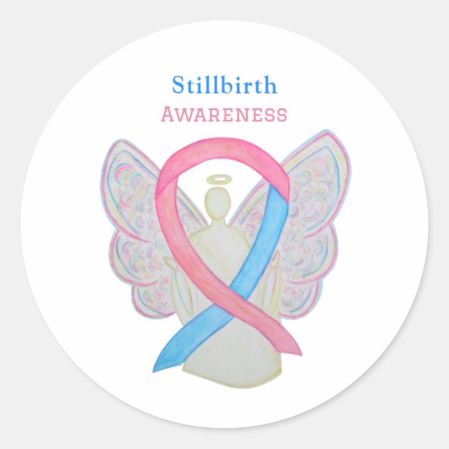 Stillbirth Awareness Ribbon Art Decal Sticker (Front)