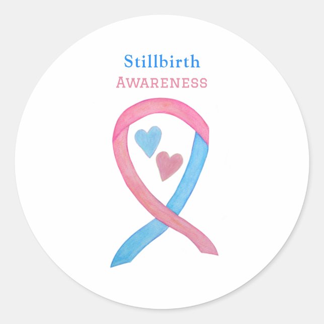Stillbirth Awareness Ribbon Art Sticker Decals (Front)