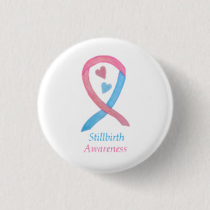 Stillbirth Awareness Ribbon Custom Art Button