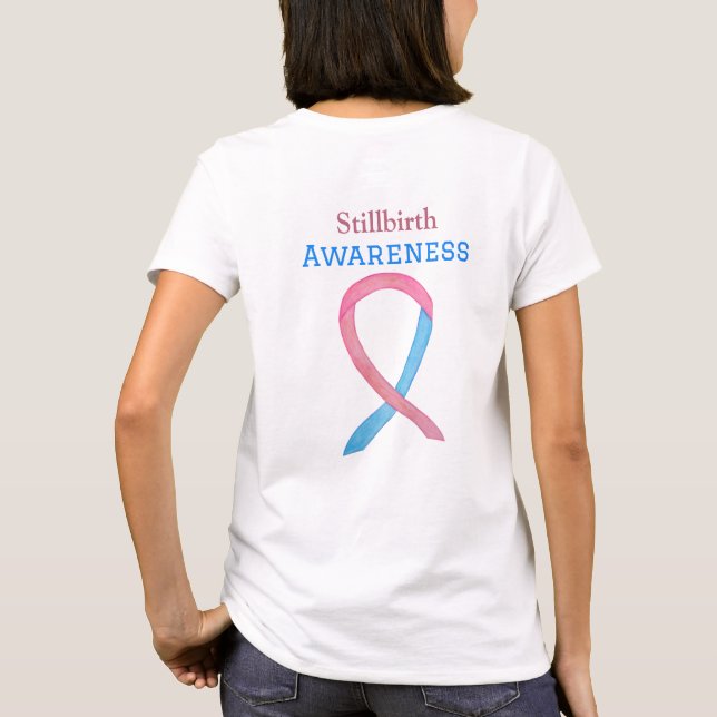 Stillbirth Awareness Ribbon Custom Art Shirt (Back)