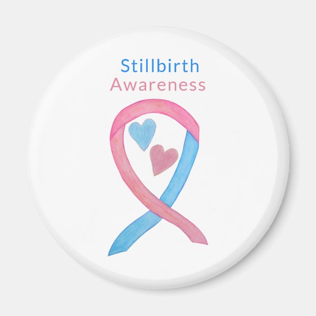 Stillbirth Awareness Ribbon Heart Art Magnet (Front)