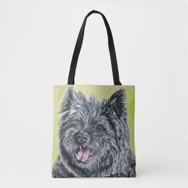 Stiller the Cairn Terrier Painting Tote Bag (Front)