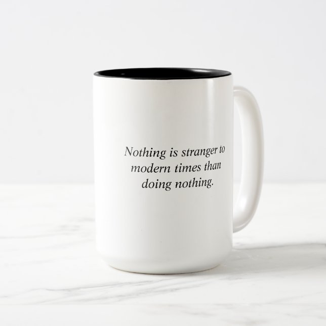 Stillness in a busy world Two-Tone coffee mug (Front Right)