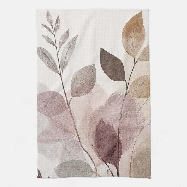 Stillness in Motion Warm Minimalist Design Kitchen Towel (Vertical)