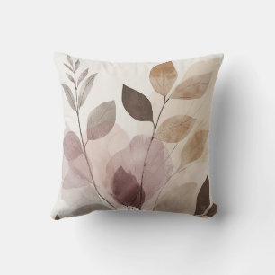 Stillness in Motion Warm Minimalist Design Throw Pillow