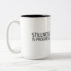 Stillness Is Progress Minimalist Typewriter Large Two-Tone Coffee Mug