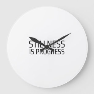 Stillness Is Progress Minimalist Typewriter Wall  Large Clock