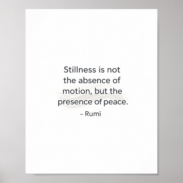 Stillness Quote Poster – Inspirational Peace Wall  (Front)