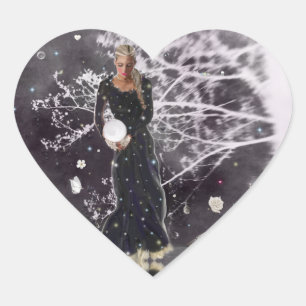 Stillness Within Heart Sticker