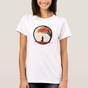 Stillness Zen Circle Autumn Falling Leaves T-Shirt