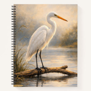 Stillwater Egret Coastal Wildlife Notebook