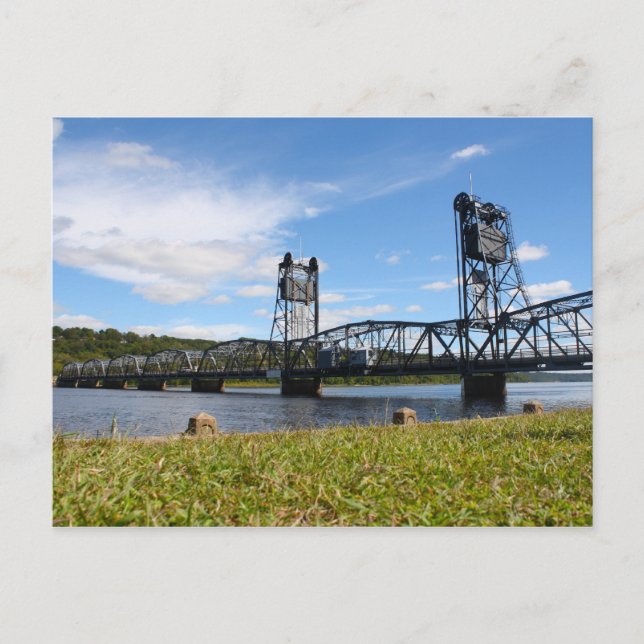 Stillwater Lift Bridge and Lawn Postcard (Front)