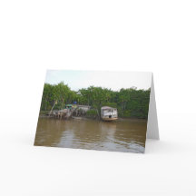 Stilt houses on Amazon river