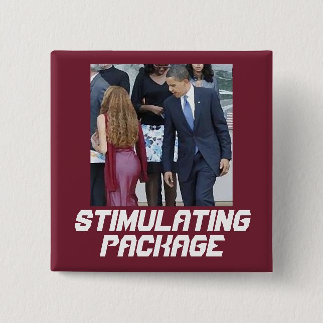 Stimulating Package 2 Inch Square Button (Front)