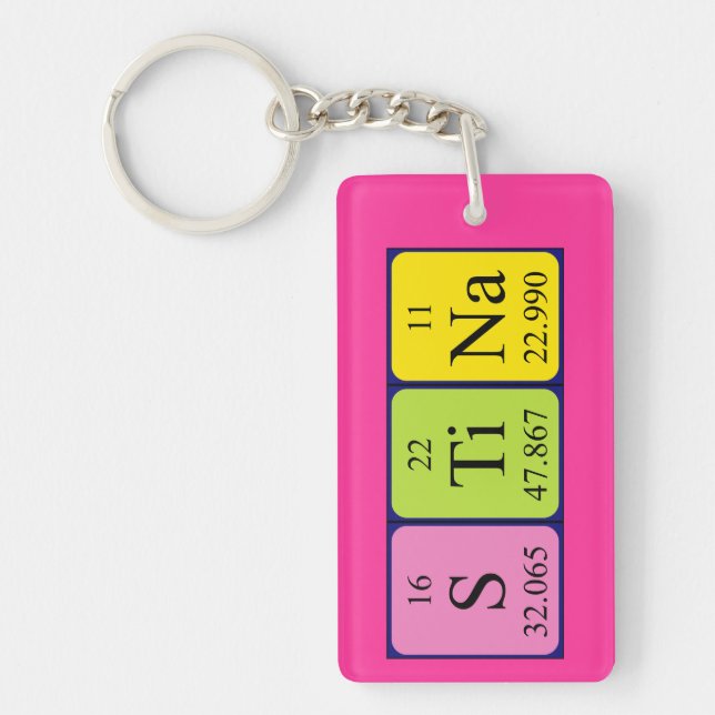 Stina periodic table name keyring (Front)