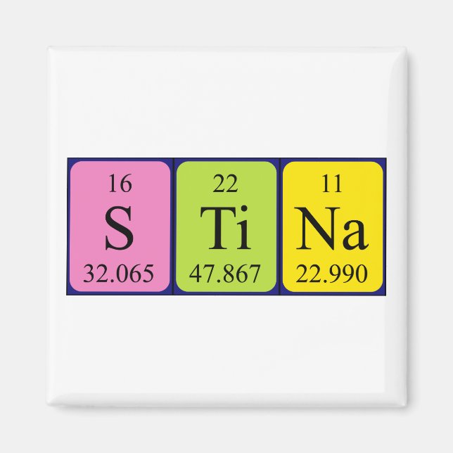 Stina periodic table name magnet (Front)