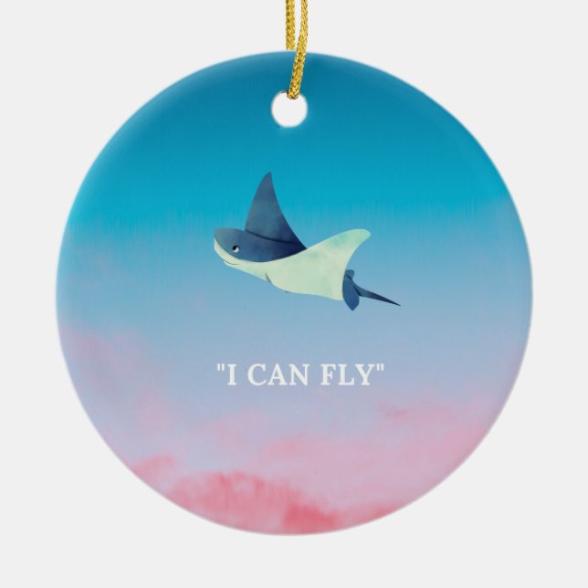 sting ray ceramic ornament (Front)