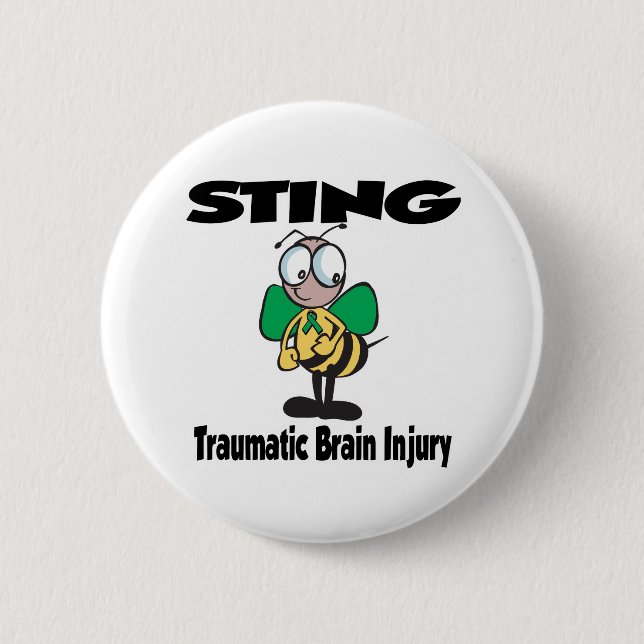 STING Traumatic Brain Injury 2 Inch Round Button (Front)