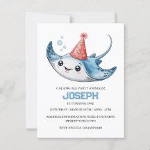 Stingray Anniversaire Fête Invitation Invitation P