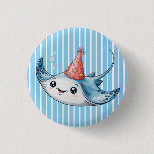Stingray Birthday Party 1 Inch Round Button