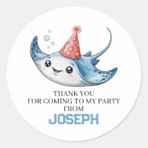 Stingray Birthday Party Thank you