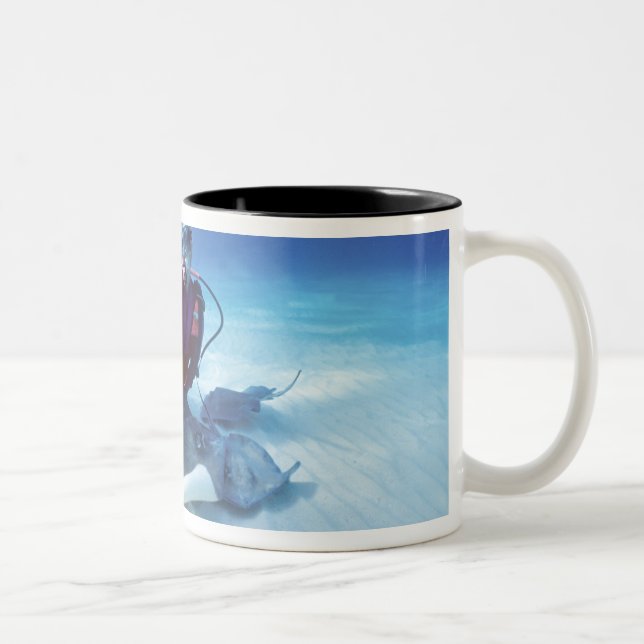 Stingray City, Grand Cayman, Cayman Islands, Two-Tone Coffee Mug (Right)