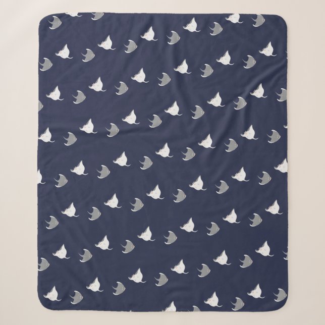 Stingray Pattern Sherpa Blanket (Front)