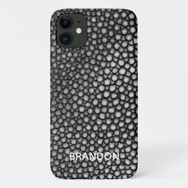 Stingray Skin Black Print Name Personalized Case-Mate iPhone Case (Back)