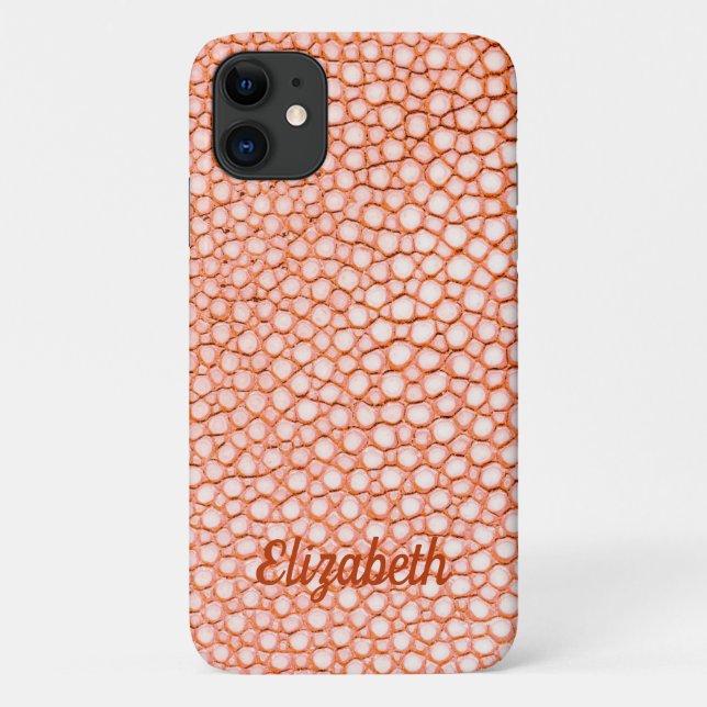 Stingray Skin Coral Print Name Personalized Case-Mate iPhone Case (Back)