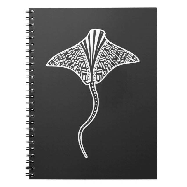 Stingray Tribal Sea Animal Tropical Beach Notebook (Front)