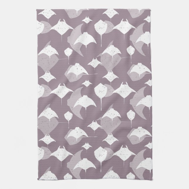 Stingrays and Manta Rays Ocean Themed Kitchen Towel (Vertical)
