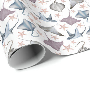 Stingrays and Starfish Wrapping Paper