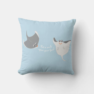 Stingrays Cartoon Throw Pillow