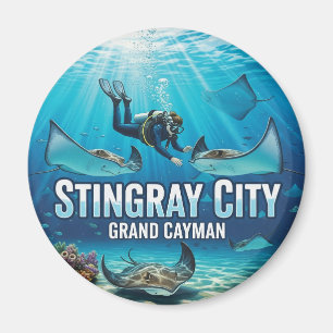 Stingrays in Grand Cayman Travel Magnet