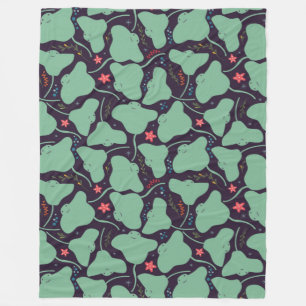 Stingrays Pattern Fleece Blanket