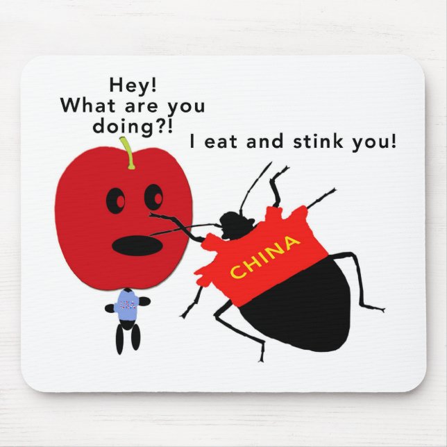 Stink Bug Apple Mouse Pad (Front)