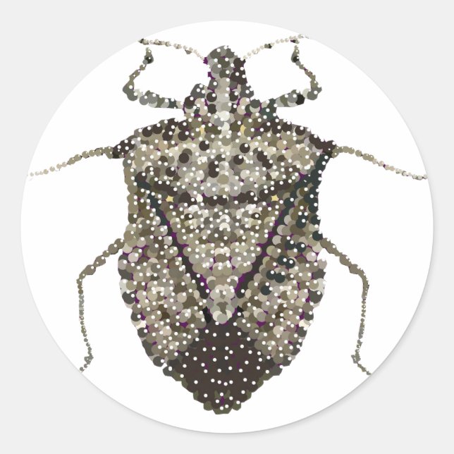 stink bug classic round sticker (Front)