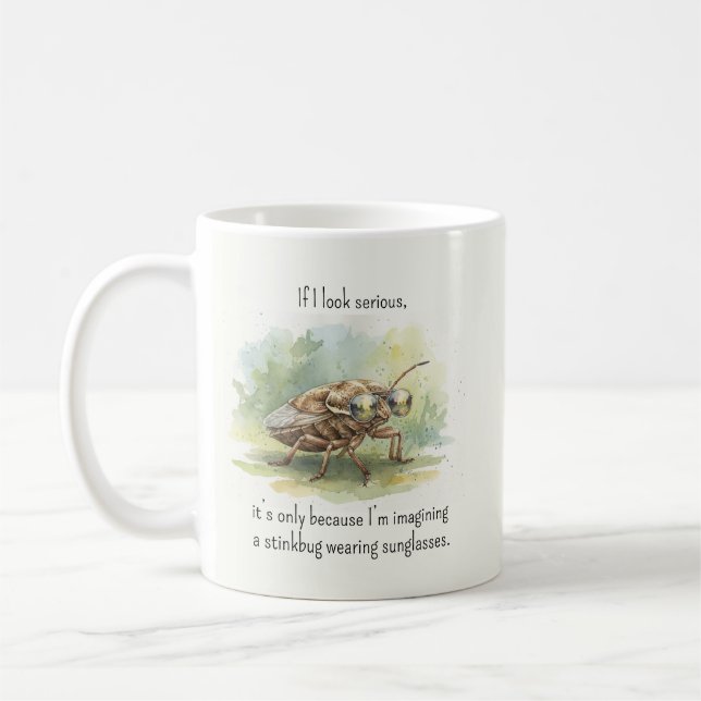Stink Bug Gifts Funny Brown Marmorated Stinkbug Coffee Mug (Left)