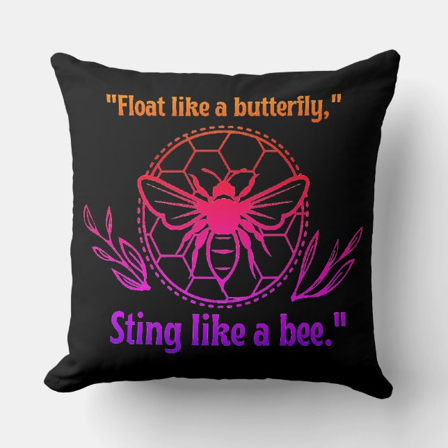 STINK LIKE A BEE QUOTE THROW PILLOW (Front)